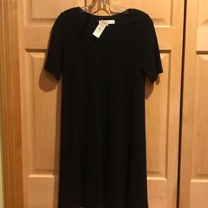 New LOFT Classic Black Midi Knit Dress